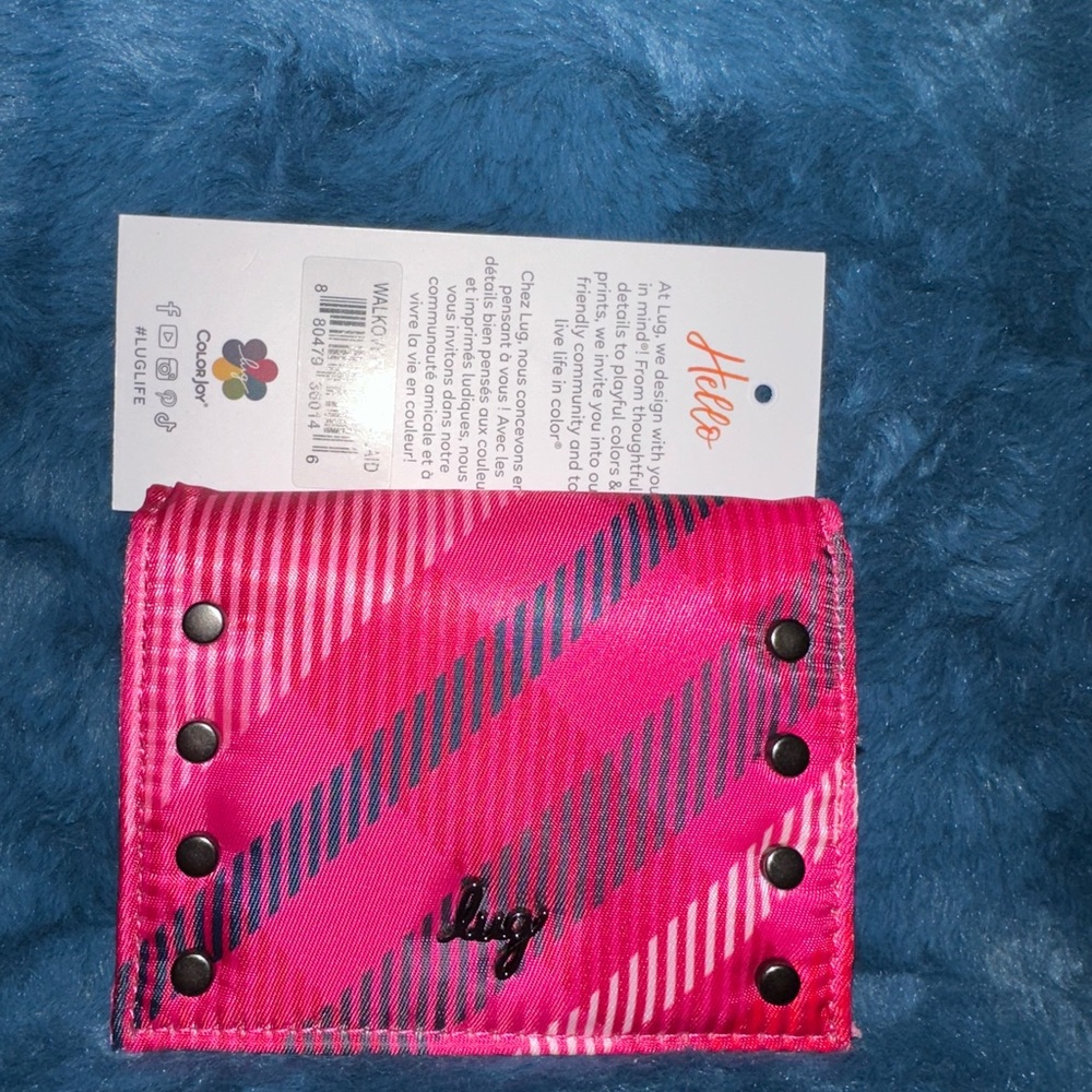 Lug walkover Wallet in berry plaid